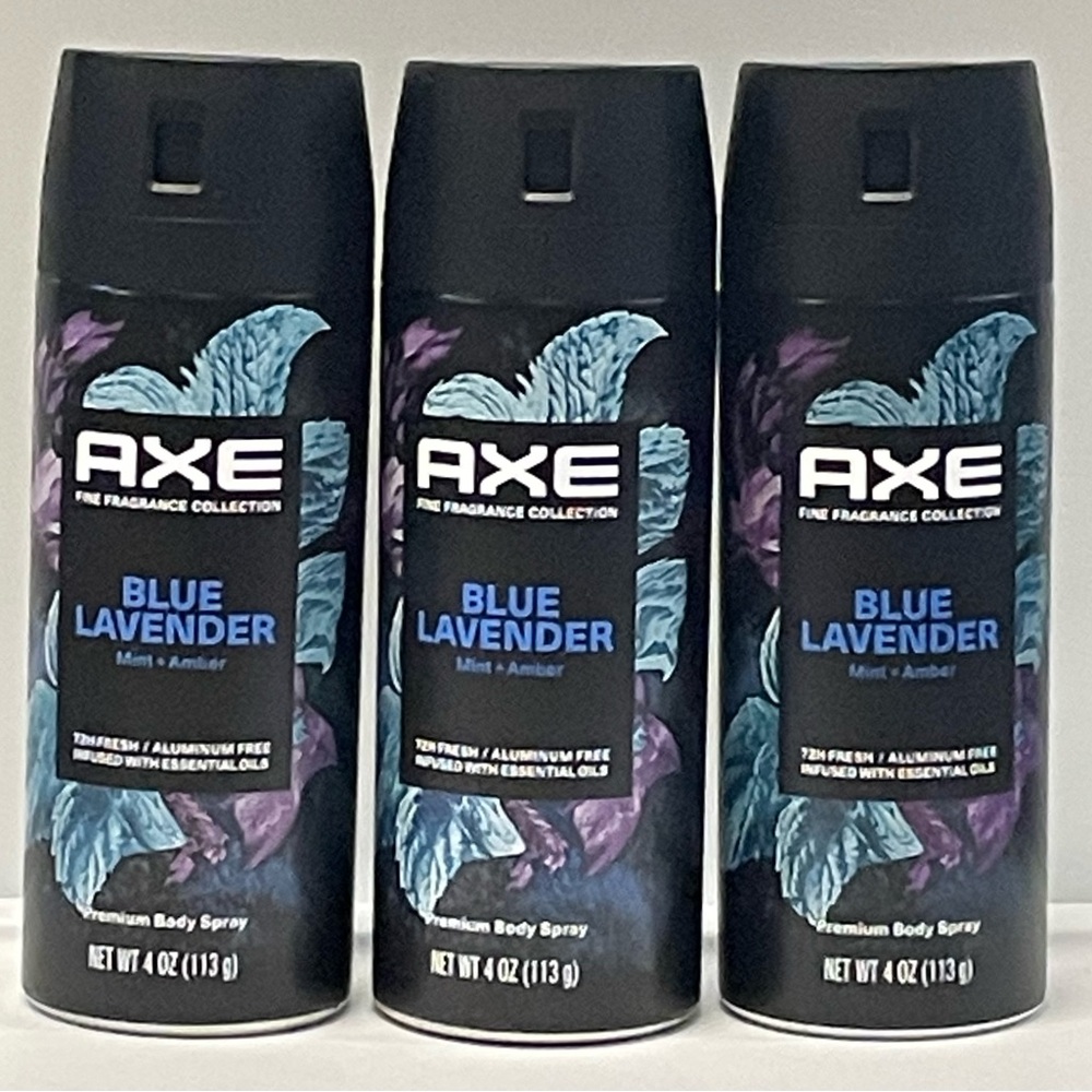 Axe Fine Fragrance Blue Lavender Body Spray - 4oz (Pack of 3)